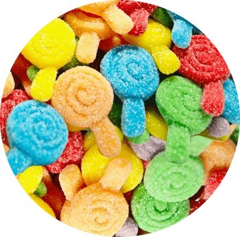 (S2 - 06) Bulk - A&B WHIRLY POP SOUR GUMMIES SOLID COLORS 4.4lb(2kg) x 1 Bag - SugarMarket.ca