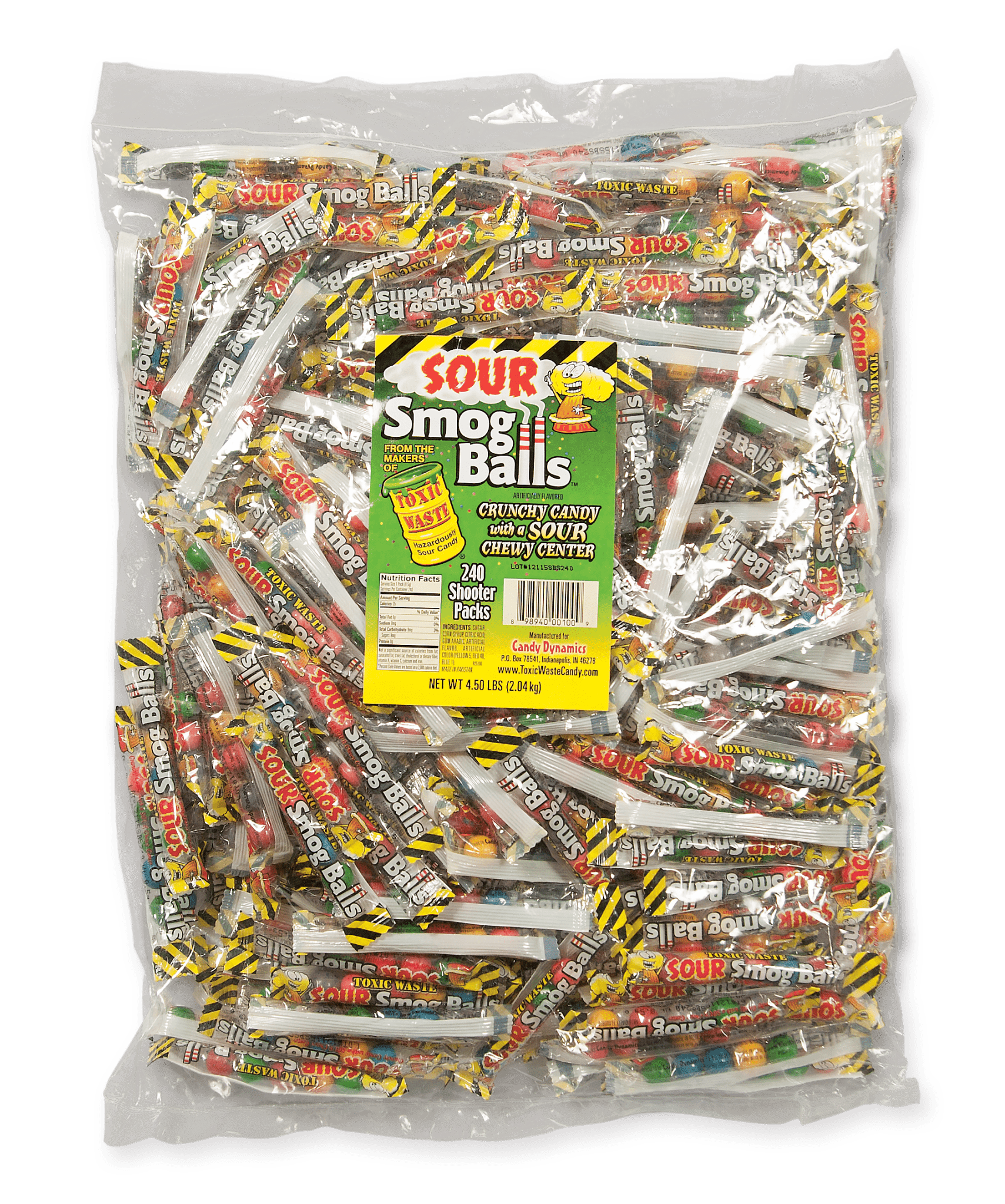 (S2 - 06) Pakistan - Bulk - Toxic Waste Sour Smog Balls Shooters Packs 240 pieces x 1 Bag - SugarMarket.ca