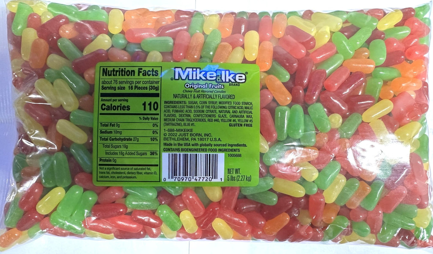 (S2 - 06) US - Bulk - Mike & Ike - ORIGINAL Fruits Mix 5lb (2.27KG) X 1 Bag - SugarMarket.ca