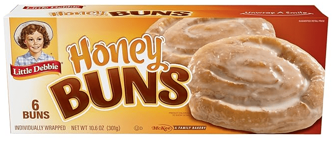 (S2 - 07) Box - Little Debbie - Honey Buns (6 Buns) 10.6oz (301g) x 1 Box - SugarMarket.ca