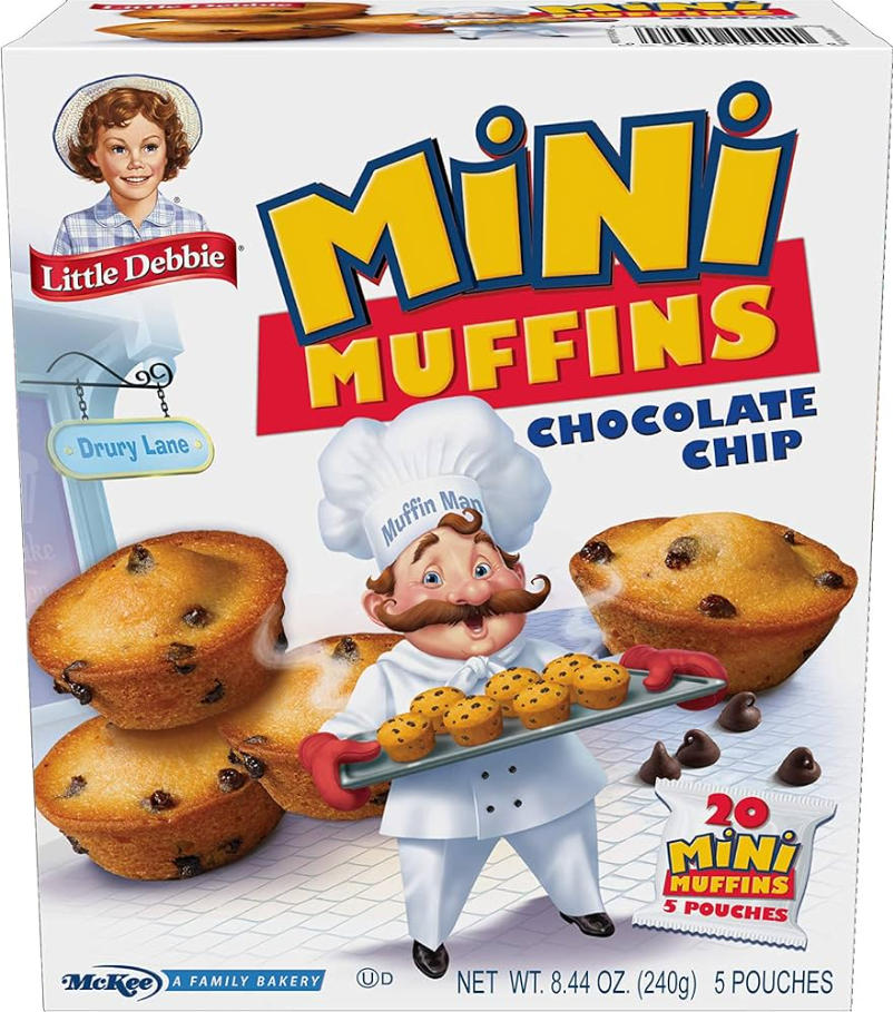(S2 - 07) Box - Little Debbie - Mini Muffins - Chocolate Chip (20 Muffins) 8.44oz (240g) x 1 Box (Best Before - April 4 ,2026) - SugarMarket.ca