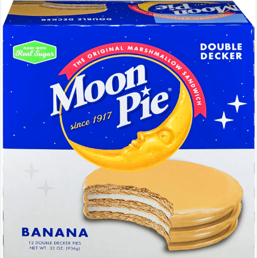(S2 - 07) Box - Us - Moon Pie - Banana 2.75oz (78g) x 12 units - SugarMarket.ca