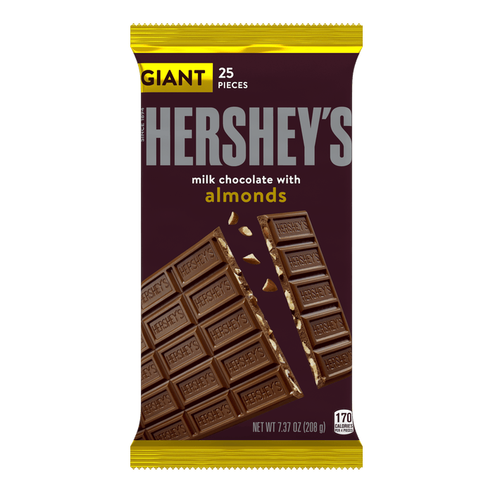 (S2 - 07) US - Choco - Giant Bar Milk Chocolate Almonds 7.37oz(209g) x 1 Unit - SugarMarket.ca