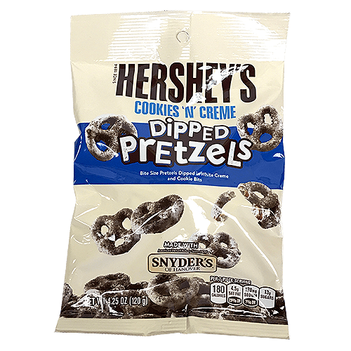 (S2 - 07) Us - Choco - Hershey Cookies N Creme Dipped Pretzels Peg 4.25oz (120g) x 1 unit - SugarMarket.ca