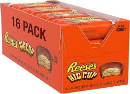 (S2 - 08) Box - US - Hershey Reese Peanut Butter Big Cup - King Size 2.8 oz (79.37g) x 16 units - SugarMarket.ca