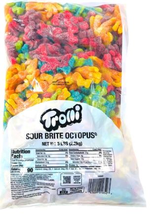 (S3 - 01) US - Bulk - Trolli Sour Brite Octopus Gummy 5lb x 1 Bag - SugarMarket.ca