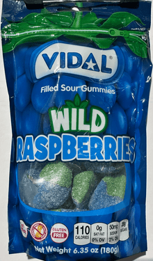 (S3 - 02) Box - Vidal - Sour Wild Raspberries SUB Bag 6.5oz (184g) x 6 Units - SugarMarket.ca