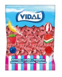(S3 - 02) SPAIN - Bulk - Vidal Sour Strawberry Pencil Licorice Bites 2.2 Lb (1kg) x 1 Bag - SugarMarket.ca