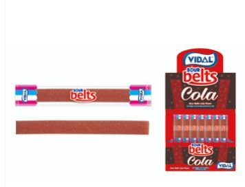 (S3 - 02) SPAIN - Bulk - Vidal Sour Wrapped Cola Belts (150 pieces) x 1 Box - SugarMarket.ca