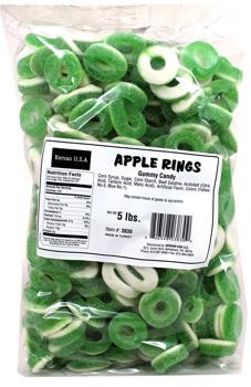 (S3 - 02) Turkey - Bulk Kervan Gummy Apple Rings 5lb (2.27kg) X 1 Bag - SugarMarket.ca