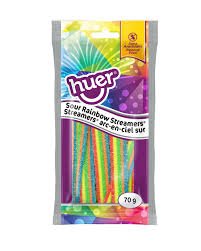 (S3 - 04) Box - Huer - PEG 70g Bag - Rainbow Streamers - Sour x 12 units - SugarMarket.ca