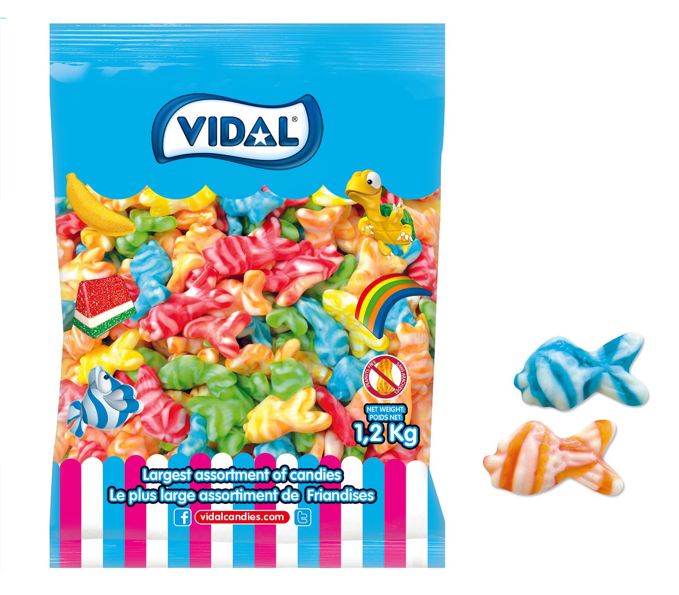 (S3 - 04) Bulk - Vidal Swirly Fish Assorted - 4.4lbs (2kg) - SugarMarket.ca