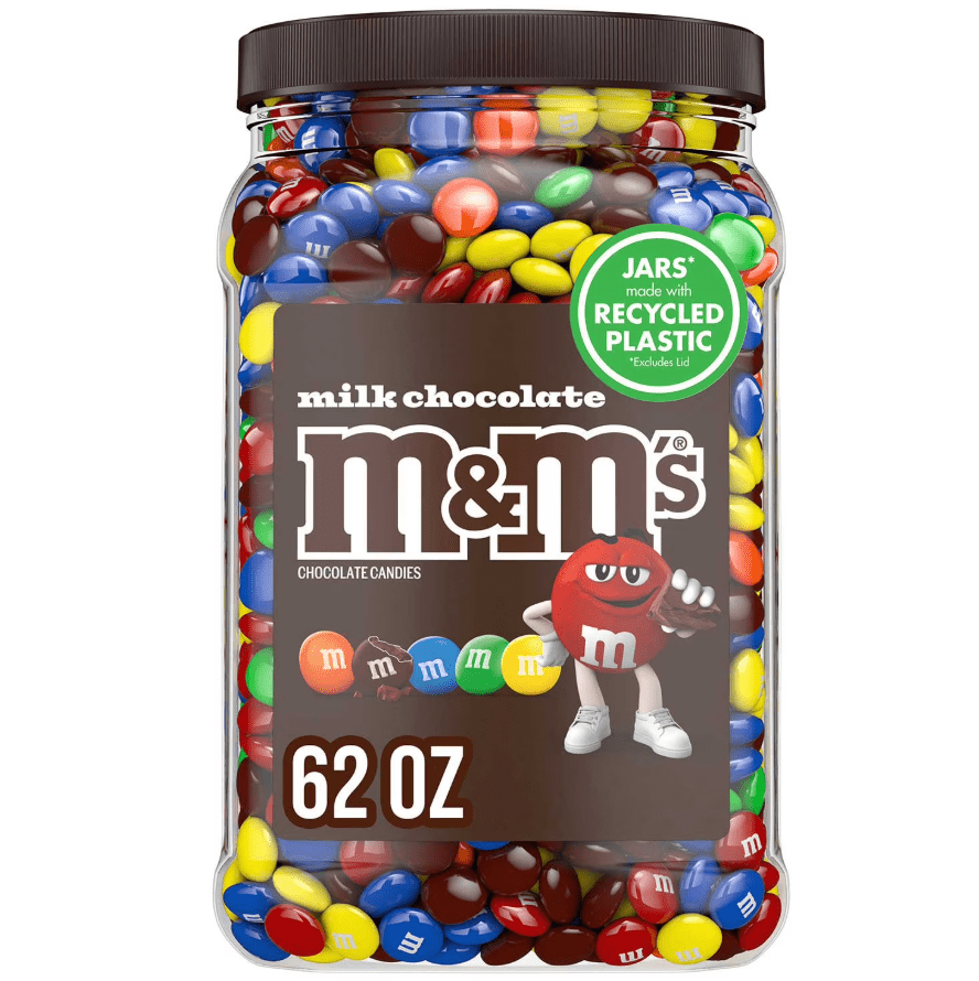 (S4 - 01) Box - TUB - M&M - Milk Chocolate Candy 62oz (1757.7g) x 1 Unit - SugarMarket.ca