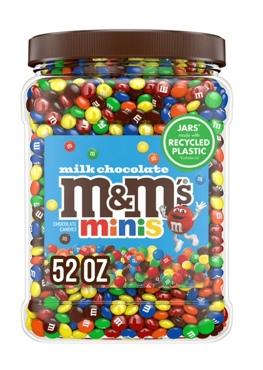 (S4 - 01) Box - TUB - M&M - Minis - Milk Chocolate 52oz (1474.2g) x 1 Unit - SugarMarket.ca
