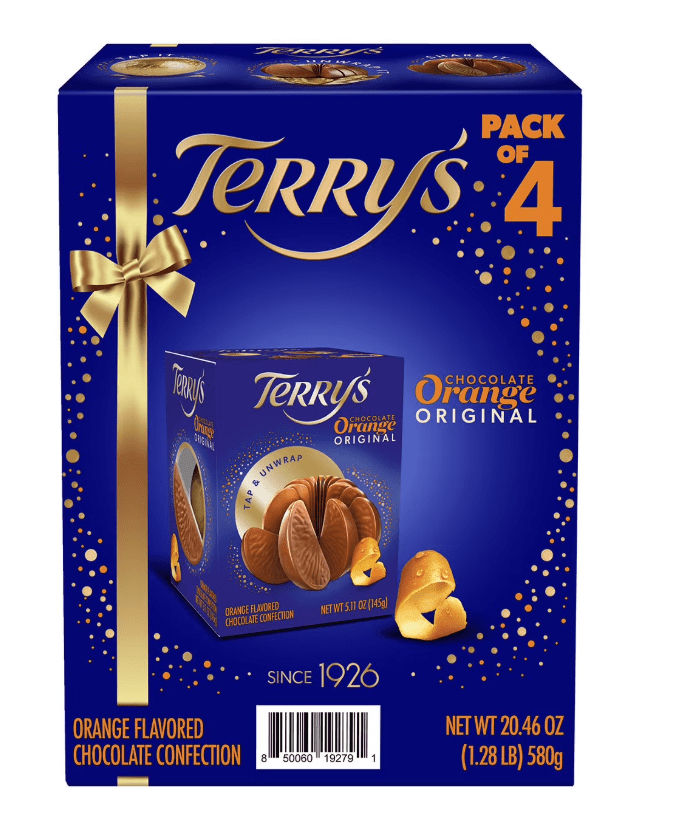 (S4 - 01) Box - Xmas - Terry - Orange Milk Chocolate 5.11oz (145g) x 4 Units - SugarMarket.ca