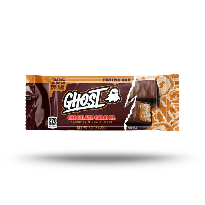 (S4 - 01) Canada - Protein Bar - Ghost - Chocolate Caramel 2.3oz (65g) x 1 Unit - SugarMarket.ca