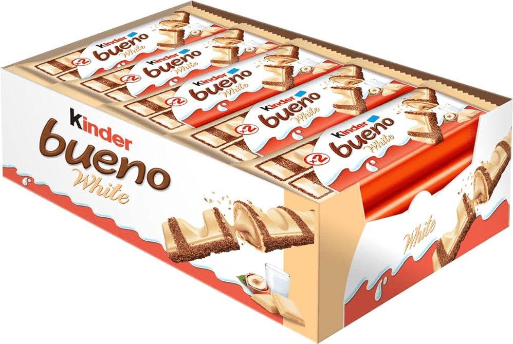 (S4 - 02) Box - Kinder Bueno White 39g x 20 Units - SugarMarket.ca