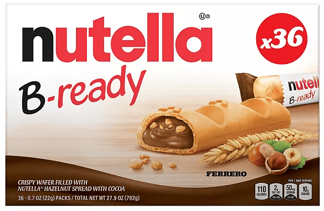 (S4 - 03) Box - Ferrero Nutella B - Ready Crispy Wafers 0.77oz (22g) x 36 Units - SugarMarket.ca