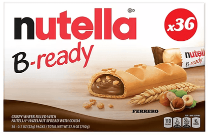 (S4 - 03) Box - Ferrero Nutella B - Ready Crispy Wafers 0.77oz (22g) x 36 Units - SugarMarket.ca