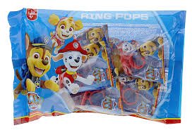 (S4 - 03) Box - Netherlands - Paw Patrol - Ring Pops (5 - PK) - Peg 60g x 24 Bags - SugarMarket.ca