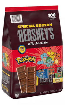 (S4 - 03) Box - Us - HERSHEY - Pokemon Milk Chocolate Bars Snack Size (100 Pieces) 47.7oz (1.35kg) x 1 Unit - SugarMarket.ca