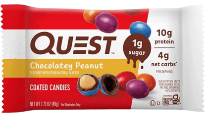 (S4 - 03) Box - US - Quest - Protein Bar - Chocolatey Peanut Coated Pieces 1.73oz (49g) x 12 units - SugarMarket.ca