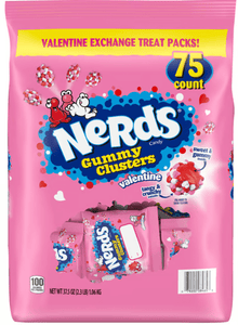 (S4 - 03) Box - VAL - Nerds Valentine's Gummy Cluster, Treat Packs, 75 pk. x 1 Unit - SugarMarket.ca