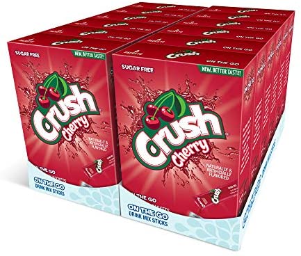 (S5 - 01) Box - Drink Mix - CASE - On the Go Drink Mix - CHERRY CRUSH (6 pockets) x 12 Boxes - SugarMarket.ca