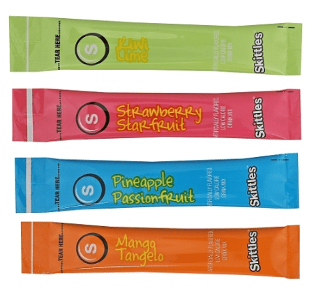 (S5 - 01) Box - US - Drink Mix - Skittles Tropical Assorted 20 - Sticks 2.02oz (57g) x 6 units - SugarMarket.ca