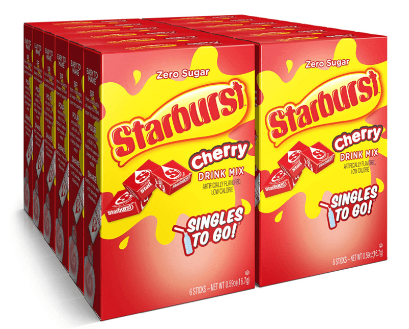 (S5 - 01) Box - US - Drink Mix - Starburst - Cherry (6 Pack) x 12 units - SugarMarket.ca