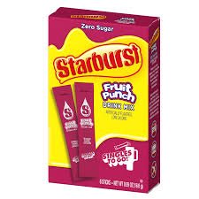 (S5 - 01) Box - US - Drink Mix - Starburst - Fruit Punch (6 Pack) x 12 units - SugarMarket.ca