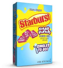 (S5 - 01) Box - US - Drink Mix - Starburst - Fruit Punch (6 Pack) x 12 units - SugarMarket.ca