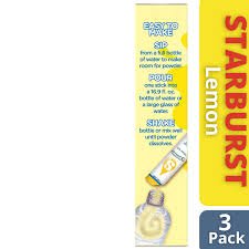 (S5 - 01) Box - US - Drink Mix - Starburst - Lemon (6 Pack) x 12 units - SugarMarket.ca
