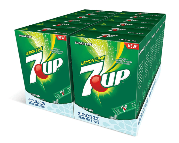(S5 - 01) US - Drink Mix - CASE - On the Go - 7 - UP Lemon Lime Sugar Free (6 pack) x 1 Box - SugarMarket.ca