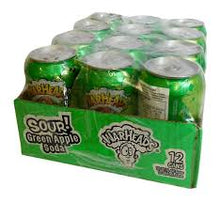 (S5 - 02) Box - US - BEVERAGE - Warheads Sour Soda - GREEN APPLE 355ml x 12 Units (Buyer is responsible if drinks may leak during shipping and weather) - SugarMarket.ca