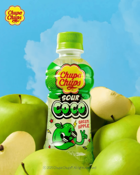 (S5 - 03) Box - Beverage - Chupa Chups - Sour Coco Green Apple 240ml x 24 units - SugarMarket.ca
