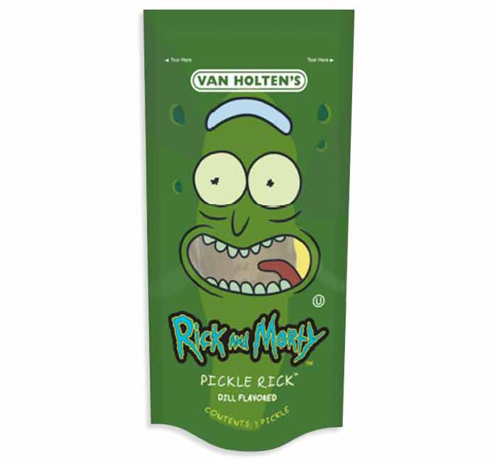 (S5 - 03) Box - US - Van Holten - King Size Pickle - in - a - Pouch - Rick and Morty x 12 units (Buyer is responsible if Pickle Juice may leak during shipping) - SugarMarket.ca