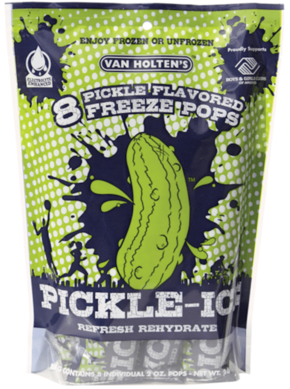 (S5 - 03) Box - Us - Van Holten - Pickle - Ice Freeze Pop 8pk, 2 fl oz (60ml) x 6 Bags (Buyer is responsible if Pickle Juice may leak during shipping) - SugarMarket.ca