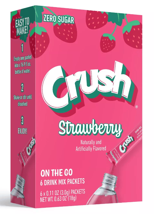 (S5 - 06) US - Drink Mix - CASE - On the Go - Strawberry Crush Sugar Free (6 pockets) x 1 Unit - SugarMarket.ca