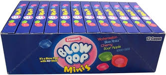 (S6 - 02) Box - US - Theater Box - Charms Fluffy Stuff Blow Pop Minis 3.5oz X 12 Units - SugarMarket.ca
