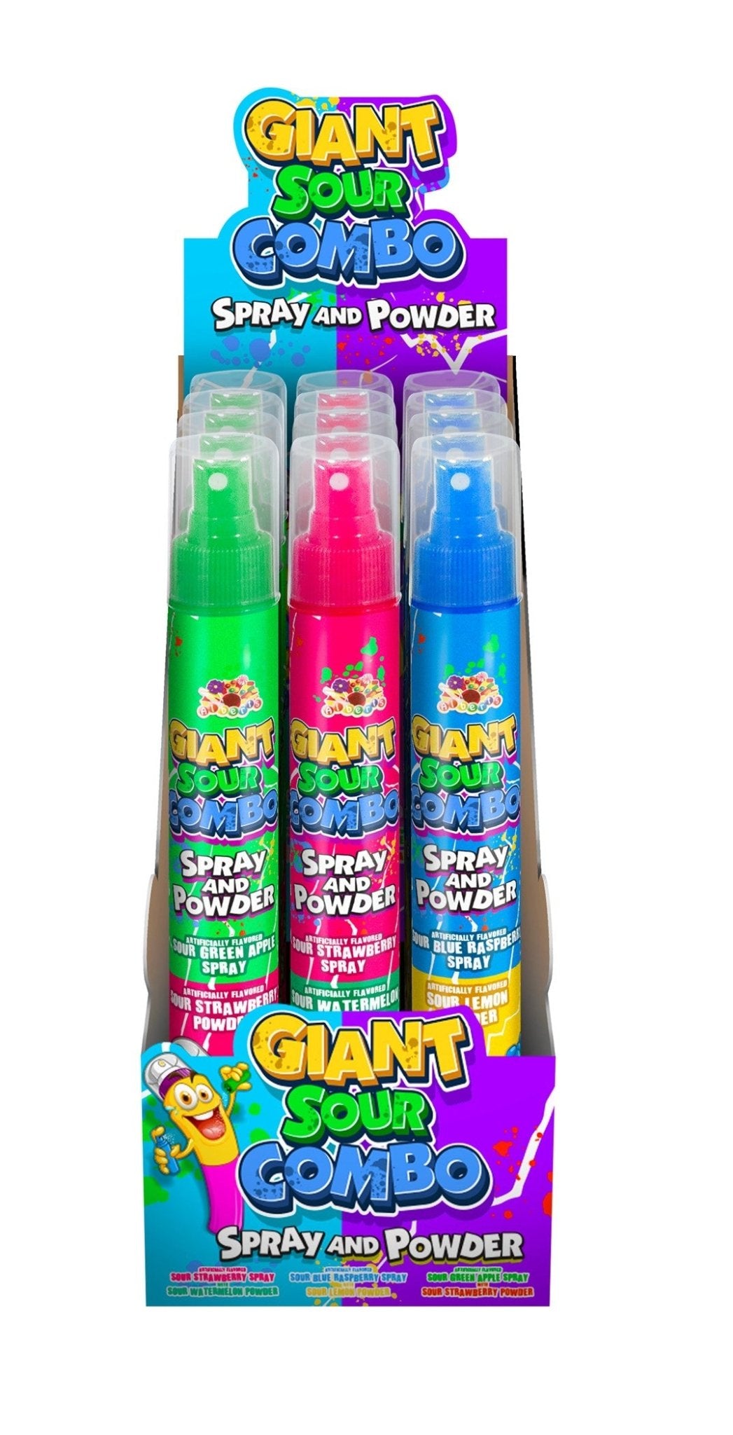 (S6 - 03) Box - CHINA - Alberts Giant Sour Combo - Spray and Powder 2.82oz (80g) x 12 units - SugarMarket.ca