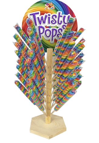 (S6 - 03) Box - CHINA - Alberts Twisty Pops on Wooden Tree 3oz (85g) x 48 units - SugarMarket.ca