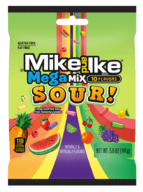 (S6 - 03) Box - Us - Peg Bag - Mike & Ike - Mega Mix Sour 5oz (142g) x 12 units - SugarMarket.ca