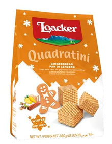 (S6 - 03) Box - US - Xmas Loacker Quadratini Gingerbread 250g x 6 Units (Best Before Feb 2026) - SugarMarket.ca