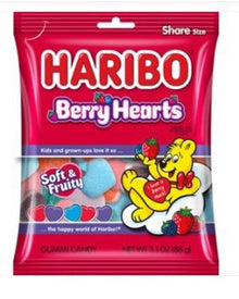 (S6 - 03) Box - Valentine - Haribo Berry Hearts 3.1oz(88g) X 12 Bags - SugarMarket.ca