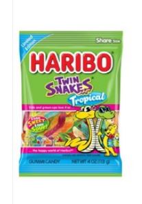 (S6 - 03) Germany - Haribo LE Twin Snakes Tropical 4oz (113g) x 1 Unit - SugarMarket.ca