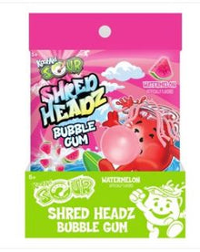 (S6 - 04) Box - China - Kool - Aid SOUR Shred Headz - Sour Watermelon Bubblegum Peg Bag 2.12oz(60g) x 12 Units - SugarMarket.ca