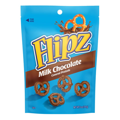 (S6 - 04) Box - US - Pretzel - Flipz Milk Chocolate Pretzel Stand Up Pouch - 5oz(142g) x 6 Units - SugarMarket.ca
