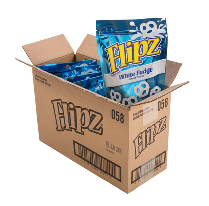 (S6 - 04) Box - US - Pretzel - Flipz White Fudge Pretzels Stand Up Pouch - 5oz(142g) x 6 Units - SugarMarket.ca