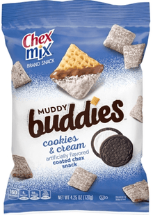 (S6 - 04) US - CHIPS - Chex Mix - Muddy Buddies Cookies & Cream 4.25oz (120g) x 1 units (chips bags may deflated during shipping) - SugarMarket.ca